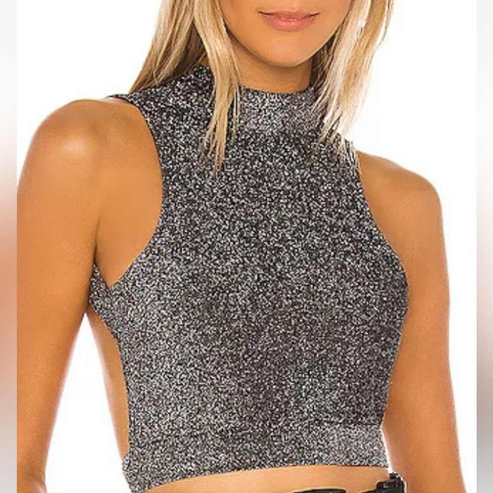 Revolve Superdown Silver Open Back Top